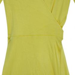 Pre Owned Diane Von Furstenberg Andrina Yellow Wrap Dress L