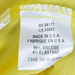 Pre Owned Diane Von Furstenberg Andrina Yellow Wrap Dress L