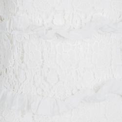 Pre Owned Diane Von Furstenberg White Crochet Lace Ruffle Detail Arcelia Dress S