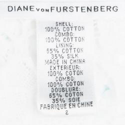 Pre Owned Diane Von Furstenberg White Crochet Lace Ruffle Detail Arcelia Dress S