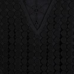 Pre Owned Diane Von Furstenberg Black Lace Paneled Sleeveless Fiorenza Dress S