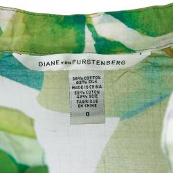 Pre Owned Diane Von Furstenberg Multicolor Floral Printed Sheer Locke Tunic XS