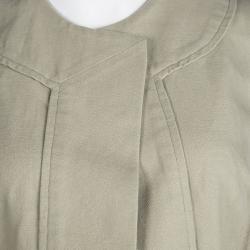 Pre Owned Diane Von Furstenberg Beige Embellished Cuff Front Open Cropped Remo Jacket L