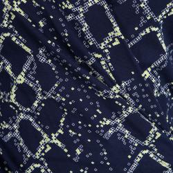 Pre Owned Diane Von Furstenberg Navy Blue Grid Print Sigourney Wrap Dress M