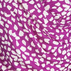 Pre Owned Diane Von Furstenberg Purple Printed Draped Bentley SJ Three Quarters Dress L