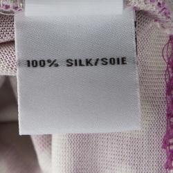 Pre Owned Diane Von Furstenberg Purple Printed Draped Bentley SJ Three Quarters Dress L