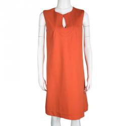 Pre Owned Diane Von Furstenberg Orange Jersey Kadijah Sleeveless Dress L