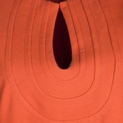 Pre Owned Diane Von Furstenberg Orange Jersey Kadijah Sleeveless Dress L