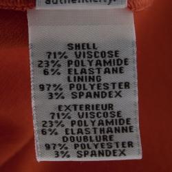 Pre Owned Diane Von Furstenberg Orange Jersey Kadijah Sleeveless Dress L