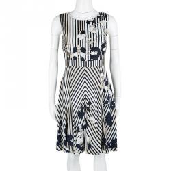 Pre Owned Diane Von Furstenberg Multicolor Printed Kimana Mikado Orchid Dress S