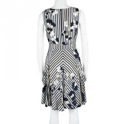 Pre Owned Diane Von Furstenberg Multicolor Printed Kimana Mikado Orchid Dress S