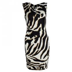 Pre Owned Diane Von Furstenberg Multicolor Printed Silk Ruched Sleeveless Glasmary Dress S