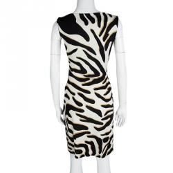 Pre Owned Diane Von Furstenberg Multicolor Printed Silk Ruched Sleeveless Glasmary Dress S