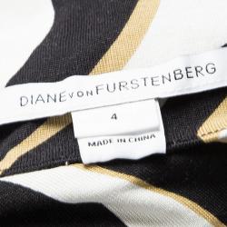 Pre Owned Diane Von Furstenberg Multicolor Printed Silk Ruched Sleeveless Glasmary Dress S