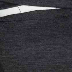 Pre Owned Diane Von Furstenberg Grey Wool Cutout Detail Slashed Arita Dress S