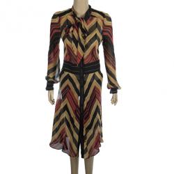 Pre Owned Diane Von Furstenberg 'Hannah' Tricolor Dress M