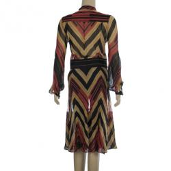 Pre Owned Diane Von Furstenberg 'Hannah' Tricolor Dress M