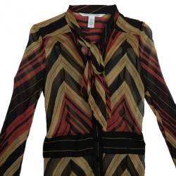 Pre Owned Diane Von Furstenberg 'Hannah' Tricolor Dress M