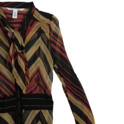 Pre Owned Diane Von Furstenberg 'Hannah' Tricolor Dress M