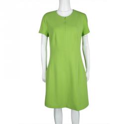 Pre Owned Diane Von Furstenberg Green Agatha Knit Sheath Dress L