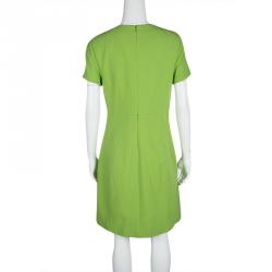 Pre Owned Diane Von Furstenberg Green Agatha Knit Sheath Dress L