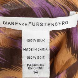 Pre Owned Diane Von Furstenberg Multicolor Printed Silk Chiffon Sleeveless Marroca Top XL