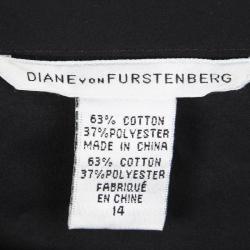 Pre Owned Diane Von Furstenberg Black Tie Detail Draped Sleeveless Della Dress XL