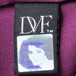 Pre Owned Diane Von Furstenberg Purple Silk Long Sleeve Florane Blouse S