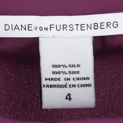Pre Owned Diane Von Furstenberg Purple Silk Long Sleeve Florane Blouse S