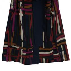 Pre Owned Diane Von Furstenberg 'Calzare' Geometric Print Shirt Dress L