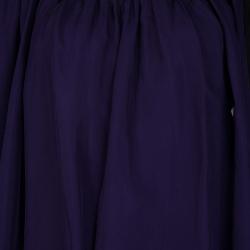 Pre Owned Diane Von Furstenberg Purple Silk Chiffon Terra Blouse L