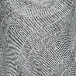 Pre Owned Diane Von Furstenberg Monochrome Glen Plaid Print Silk Chiffon Asymmetric Maxi Dress S