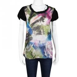 Pre Owned Diane Von Furstenberg Multicolor Printed Silk Clemence Top M