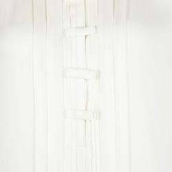 Pre Owned Diane Von Furstenberg  Cream Silk Pintuck Detail Long Sleeve Novalee Blouse M