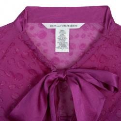 Pre Owned Diane Von Furstenberg 'Mona' Fuschia Top M