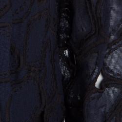 Pre Owned Diane Von Furstenberg Navy Blue Cutout Embroidered Madis Baby Doll Dress S