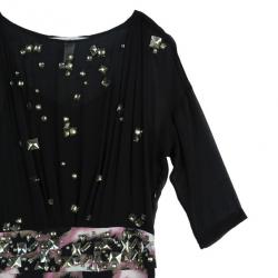 Pre Owned Diane Von Furstenberg Cadman Embellished Dress M