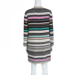 Pre Owned Diane Von Furstenberg Multicolor Printed Silk Embellished Ruby Dress S