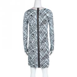 Pre Owned Diane Von Furstenberg Multicolor Raw Edged Neck Detail Jenetta Dress XS