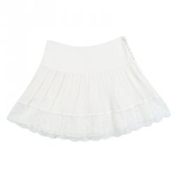 Diane Von Furstenberg White Lace Brylee Scalloped Top and Belita Skirt Set S