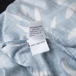 Pre Owned Diane Von Furstenberg Indigo Snake Leaves Print Silk Jersey New Julian Two Wrap Dress L