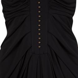 Pre Owned Diane Von Furstenberg Black Draped Knit Halter Jumpsuit M