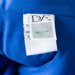 مملوكة مسبقًا Diane Von Furstenberg Blue Riviera Jersey Evita Sleeveless Shift Dress M