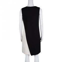 Pre Owned Diane Von Furstenberg Monochrome Colorblock Jersey Sleeveless Livvy Shift Dress M