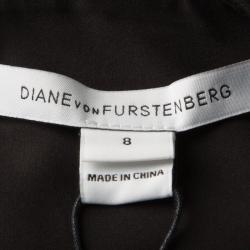 Pre Owned Diane Von Furstenberg Monochrome Colorblock Jersey Sleeveless Livvy Shift Dress M