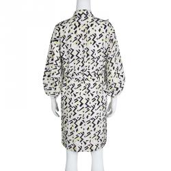 Pre Owned Diane Von Furstenberg Multicolor Printed Tie Detail Bairly Louche Dress S