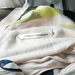 Pre Owned Diane Von Furstenberg Multicolor Striped Silk Ignacia Wrap Dress M