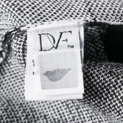 Pre Owned Diane Von Furstenberg Monochrome Floral Crochet Lace Overlay Backless Kenny Dress M