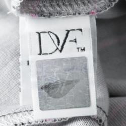 Pre Owned Diane Von Furstenberg Multicolor Striped Silk Tie Detail Brie Dress M