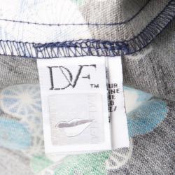 Pre Owned Diane Von Furstenberg Printed Wool Silk Long Sleeve Jewel Wrap Dress M